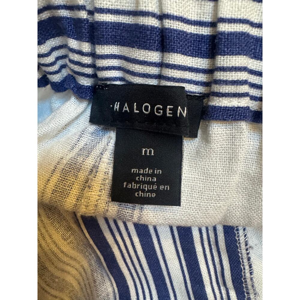 Halogen Blue & White Stripe Wide Leg Trousers Women's Medium (NWOT) - Picture 3 of 3